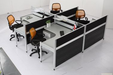 أثاث المكاتب التجارية أقسام لأربعة أشخاص / مكتب الكمبيوتر الخشب المقصورة التقسيم