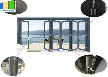 أبواب EBUNGE الخارجية مزدوجة الزجاج المزجج قابلة للطي باب التقسيم السكنية أو التجارية