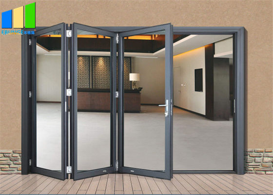أبواب فناء قابلة للطي مصنوعة من سبائك الألومنيوم والزجاج الخارجي بتصميم الأكورديون
