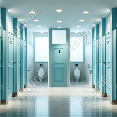 الحائط التقسيمي للمرحاض المقاوم للماء الأسود المقصورة الحديثة للمرحاض العام