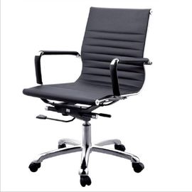مريح كرسي جلد أسود مكتب / كرسي الكمبيوتر الحديثة دوارة