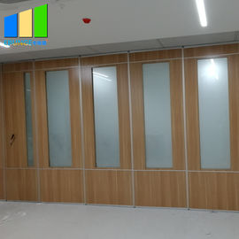 الفصول الدراسية خشبية قابلة للطي الجدران التقسيم الإطار الألومنيوم مع خفف من الزجاج بلوري